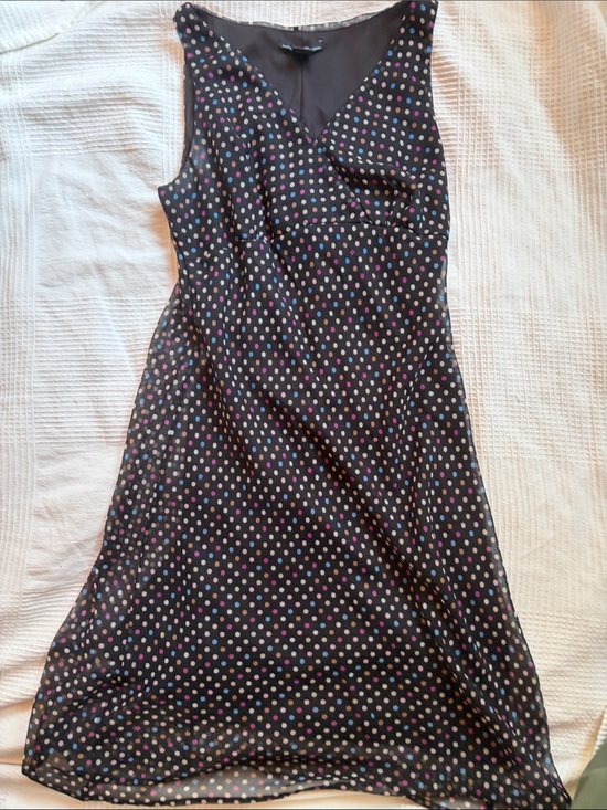 Dresses & Skirts - Sleeveless Black Dress with multicolor polka dots